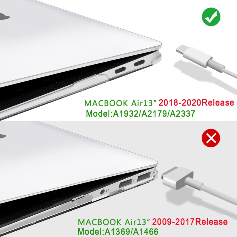 B BELK Compatible with MacBook Air 13 inch Case MacBook Air M1 Case 2021 2020 2019 2018 A2337 A2179 A1932 Touch ID  Plastic Laptop Hard Shell + 2 Keyboard Covers + Screen Protector  Clear - Image 2